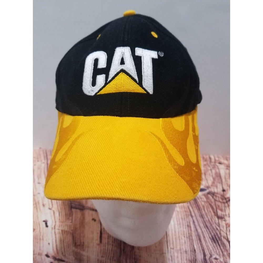 Cyrk Cat Caterpillar Adjustable Baseball Cap Yellow/Black Flames